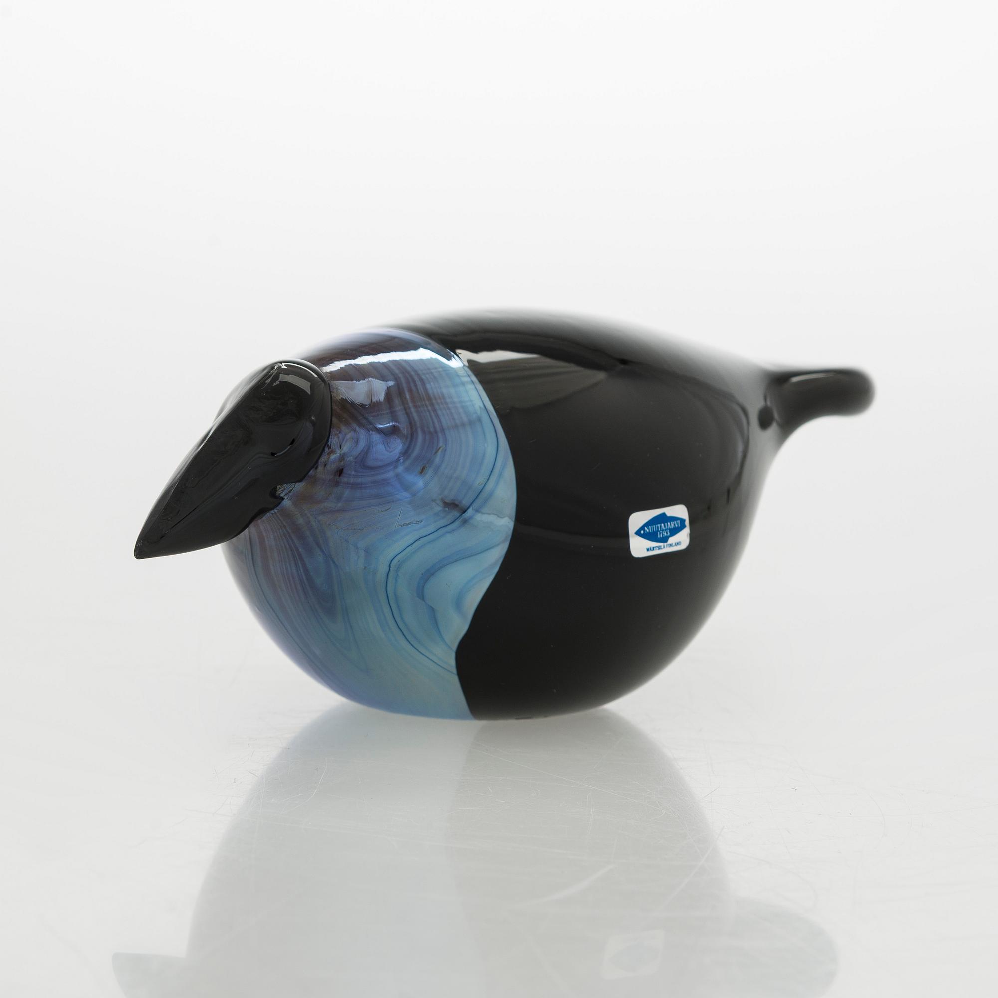 Oiva Toikka, a glass bird, 'Crow', signed Oiva Toikka Nuutajärvi Notsjö.