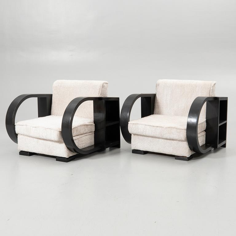 Armchairs, a pair, Art Deco style, 20th century.