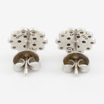 Charlotte Lynggaard, Ole Lynggaard, a pair of earrings, 18K white gold with small brilliant-cut diamonds.