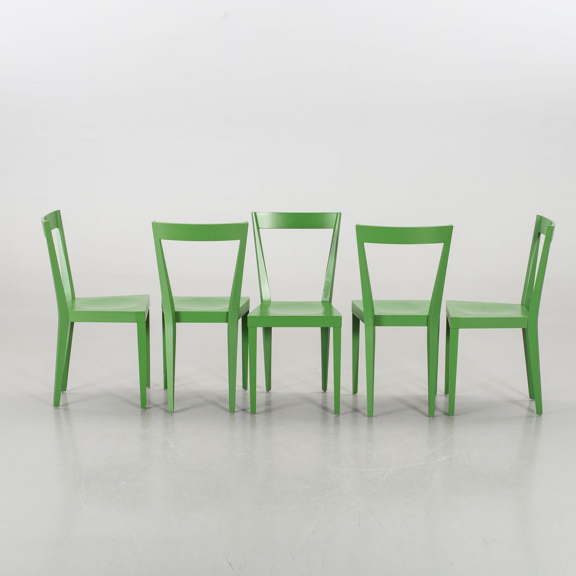 GIO PONTI, five chairs 'Livia', L'Abbate.