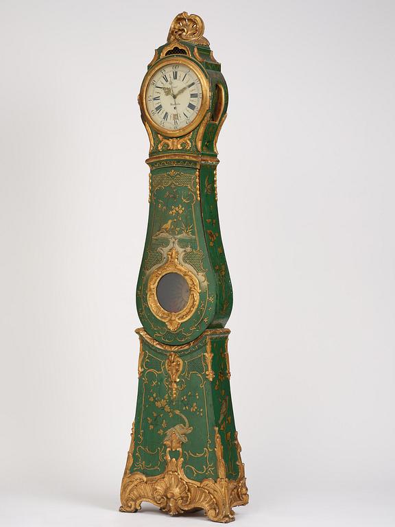 A rococo longcase clock by P. Ernst (watchmaker in Stockholm 1753-84).