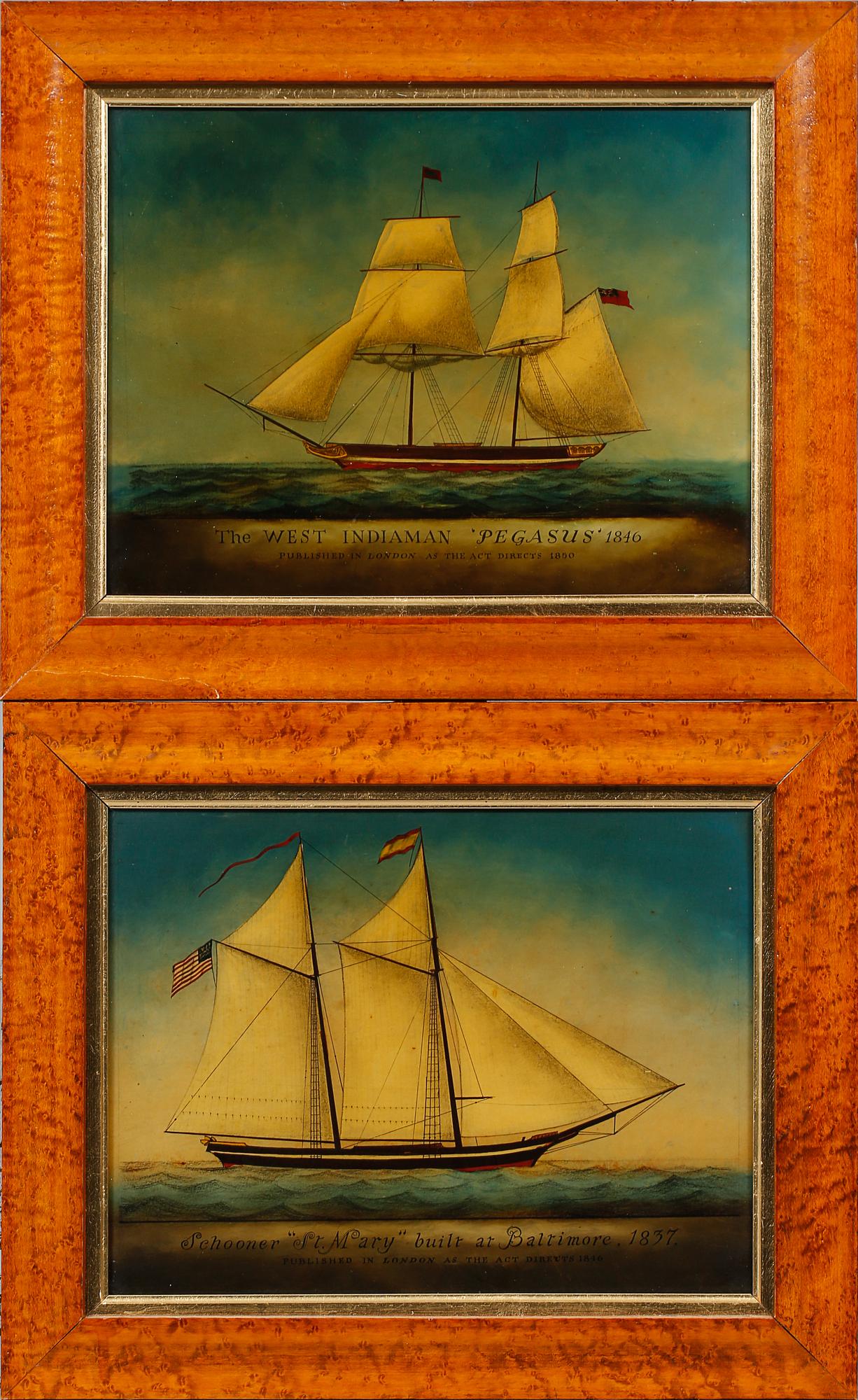 OKÄND KONSTÄR, ett par, glasmålningar, ej signerade, 1900-talets fjärde kvartal.