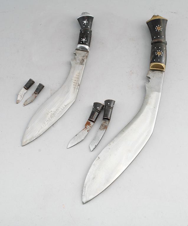 KUKRIS, 2 st, Indien, 1900-tal.