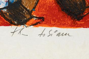 Theo Tobiasse, "The Song of Songs of King Solomon", portfolio with 12 colour lithographs.