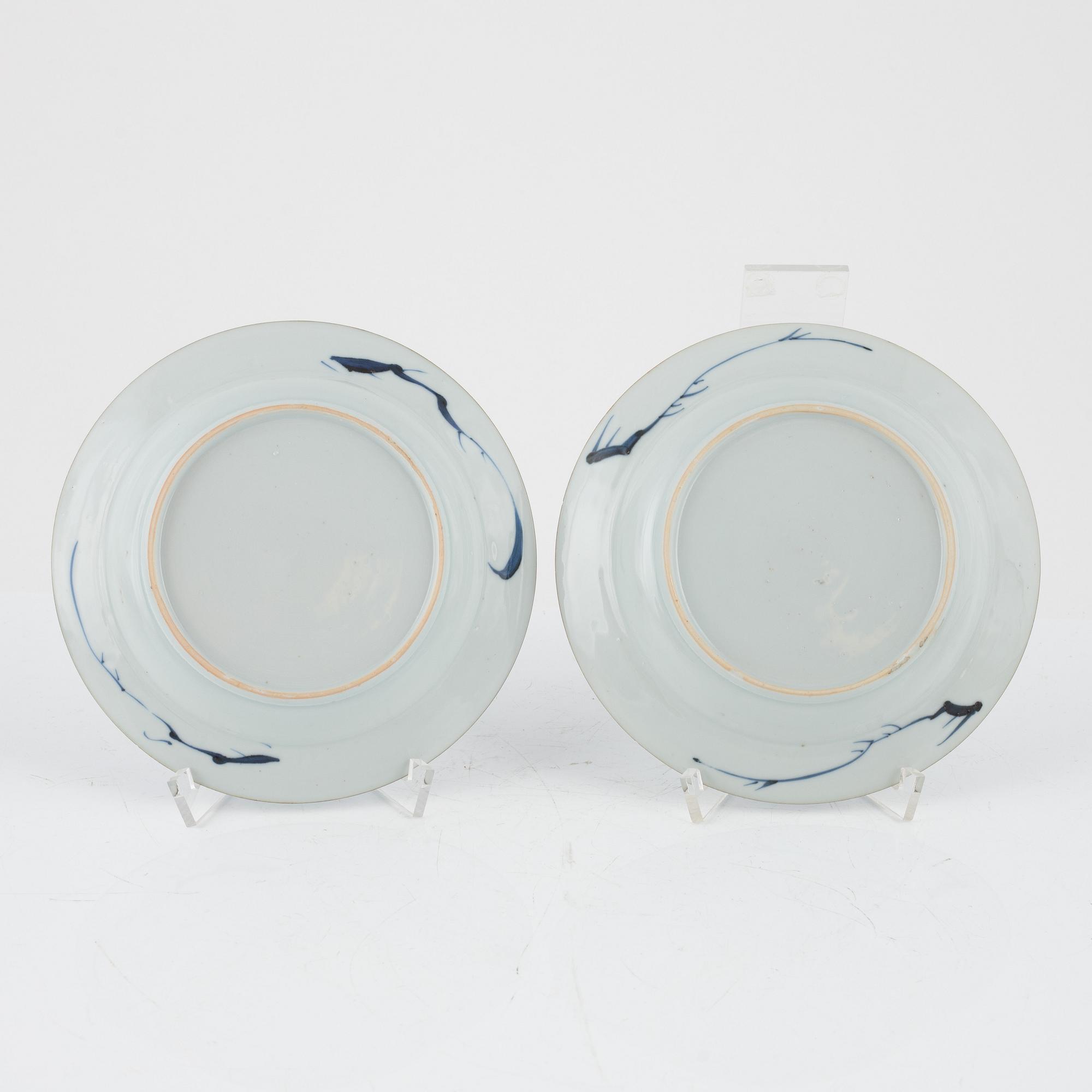 A set of eight blue and white dishes, Qing dynasty, 18th Century.