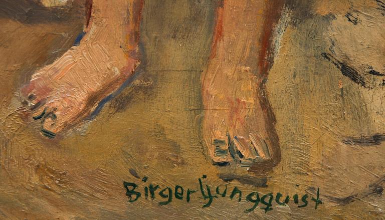 BIRGER LJUNGQUIST, olja på pannå, sign.
