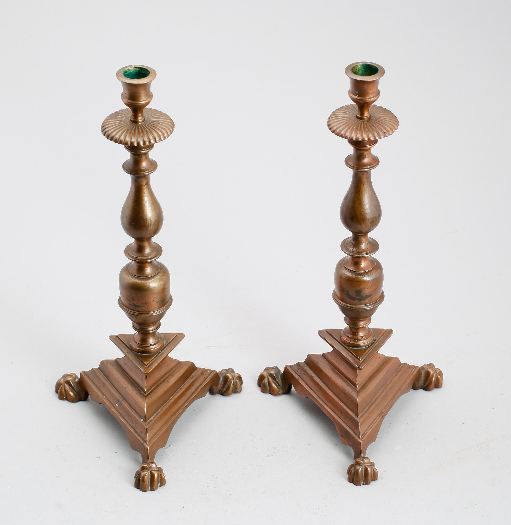 LJUSSTAKAR, 1 par, barockstil, 1900-talets första hälft.