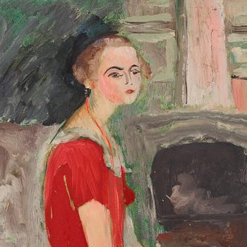 Sigrid Hjertén, The red dress.
