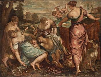 747. Jacopo Robusti Tintoretto, hans ateljé, Adonis död. (Venere sviene di fronte ad Adone morto).