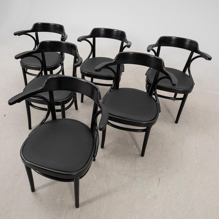 A set of six painted Gemla armcharis mid 1900s.
