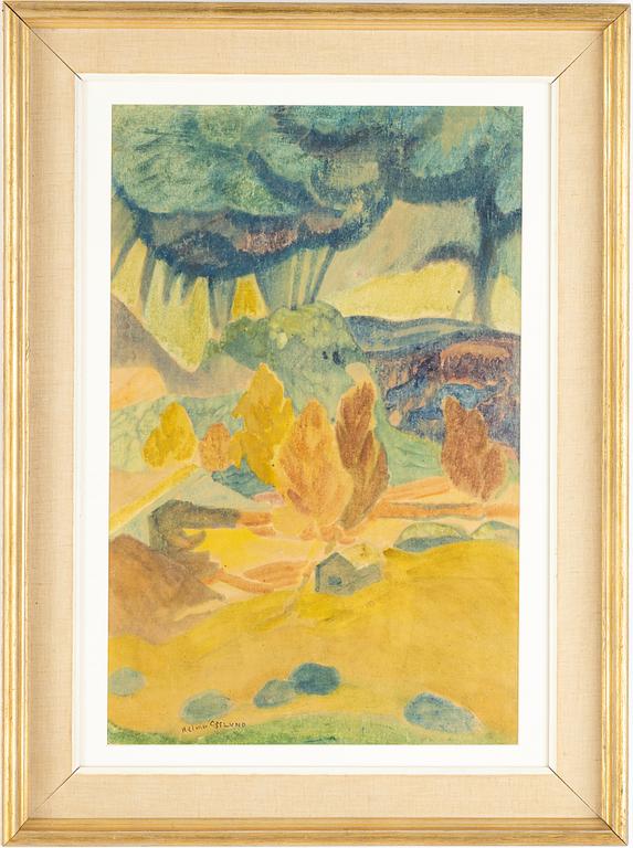 Helmer Osslund, watercolour, signed Helmer Osslund.