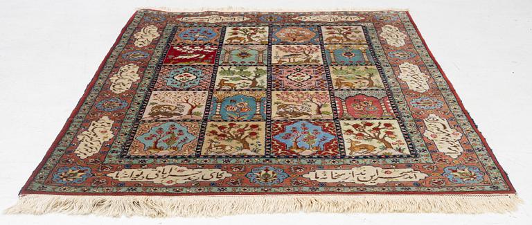 A figural Tabriz, c. 193 x 144 cm.