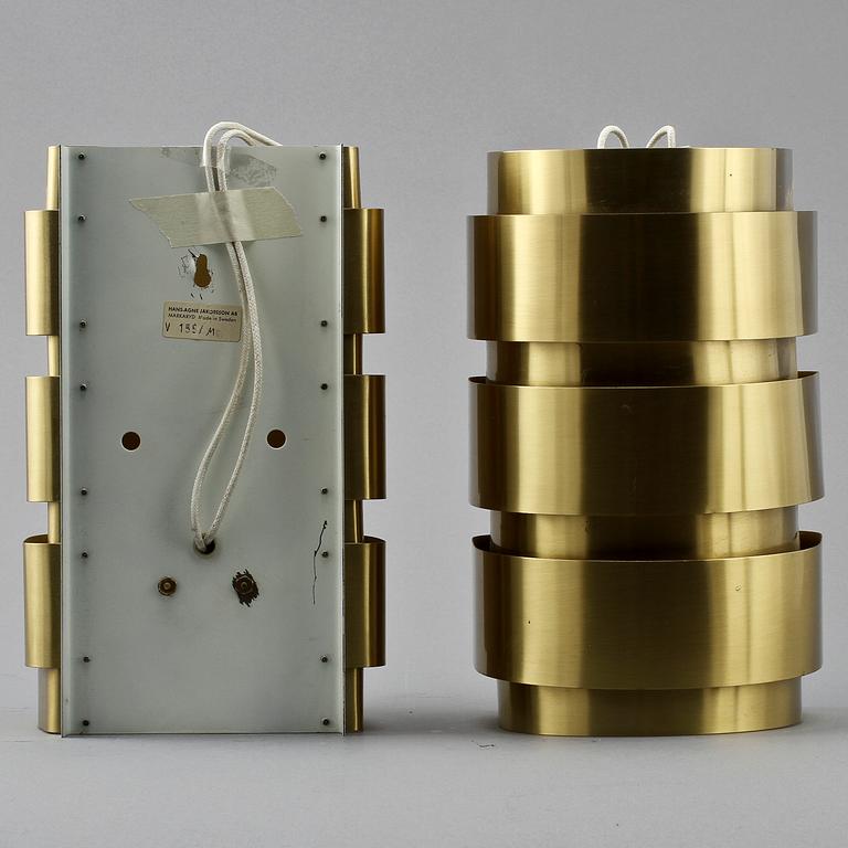 VÄGGLAMPOR, ett par, Hans Agne Jakobsson AB, Markaryd, 1900-talets andra hälft.