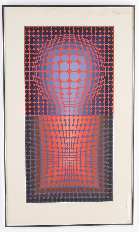 Victor Vasarely, silkscreen in color, signed and numbered 156/190.