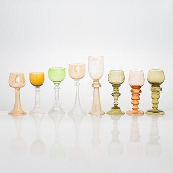 A set of 13 wine glasses, latter half of the 20th century.