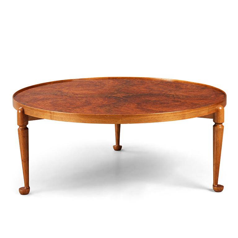 Josef Frank, a model 2139 burled root top coffee table, Svenskt Tenn, Sweden.