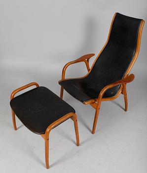 FÅTÖLJ MED FOTPALL, "Kurva", Yngve Ekström för Swedese.