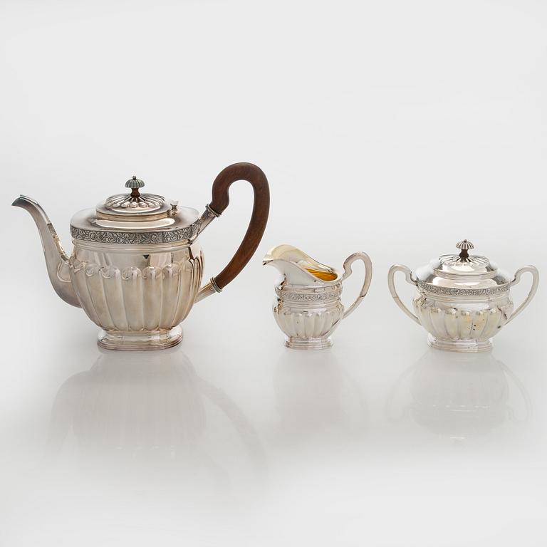 Coffee service, three parts, silver, Kultakeskus Oy, Hämeenlinna,  1976 - 1979.