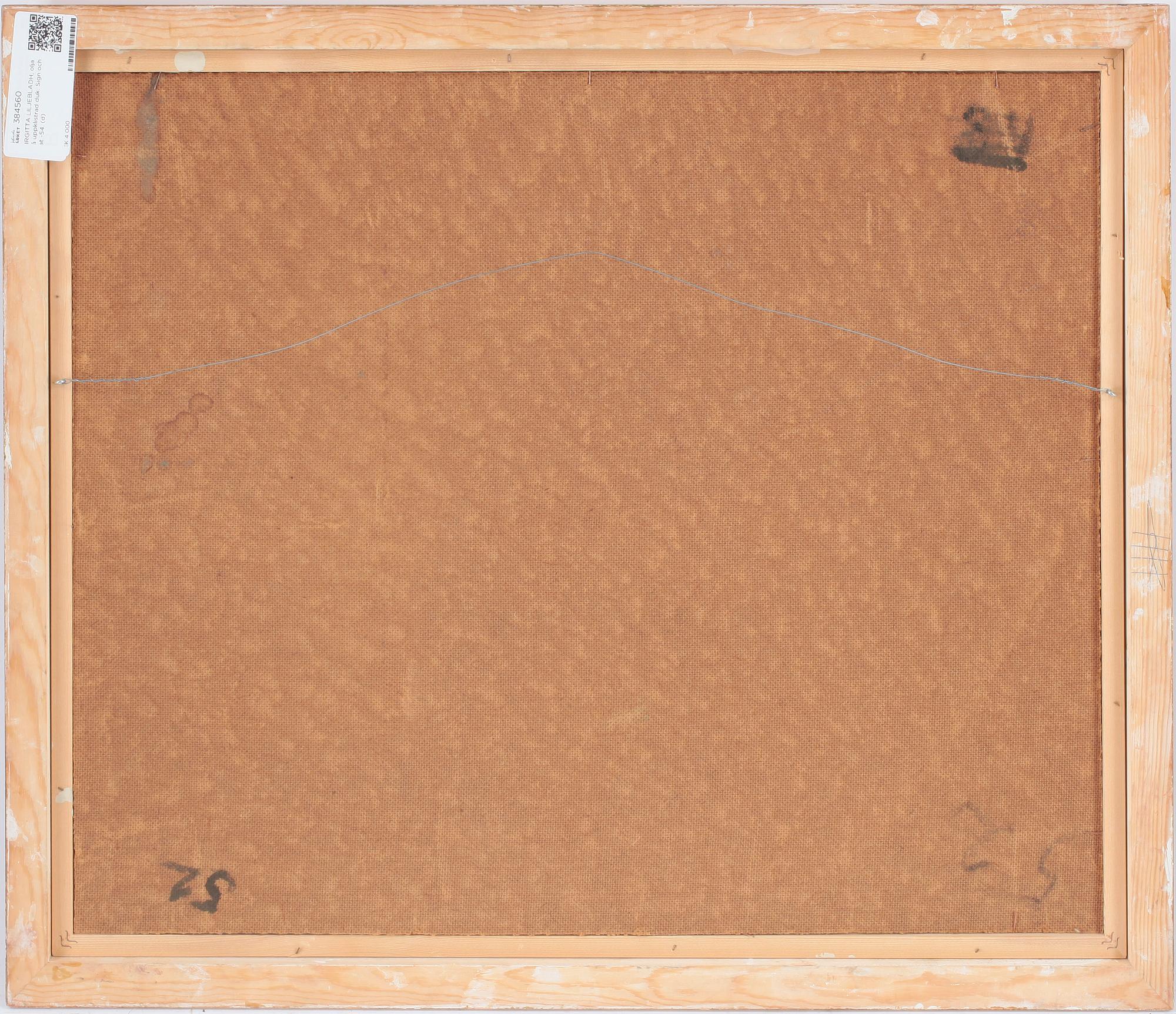 BIRGITTA LILJEBLADH, olja på uppklistrad duk. Sign och dat -54.