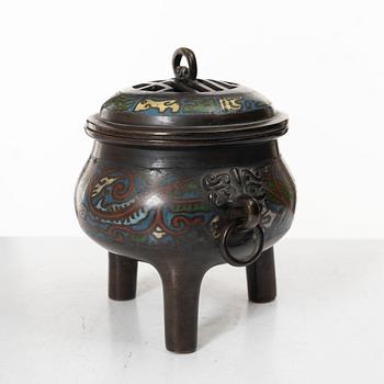 Rökelsekar, cloisonné. Japan, Meiji (1868-1912).