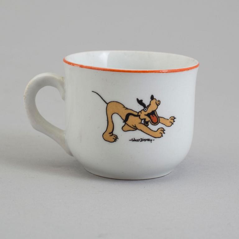 2 parts of 1932-49 children's porcelain cup and saucers by Arabia, Finland.