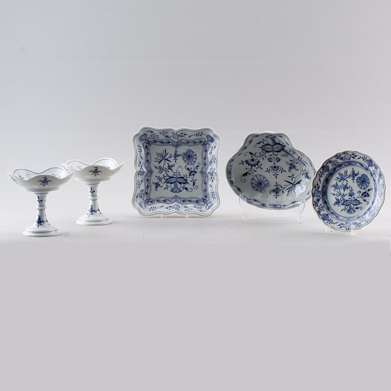 SAMLING SERVISPORSLIN, 8 delar, Meissen, 1900-talets andra hälft.