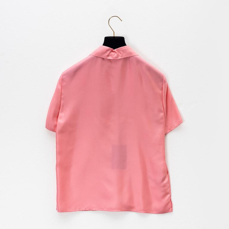 Prada, a pink silk blouse, size 36.