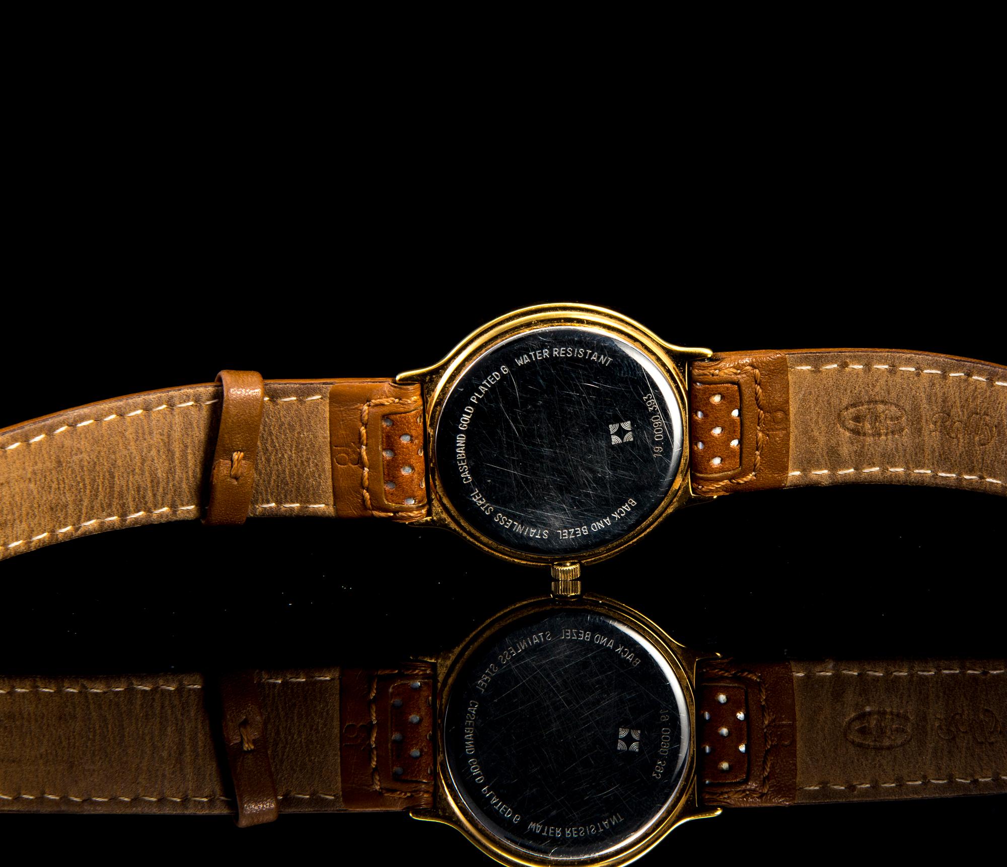 ARMBANDSUR, Zenith, förgyllt/stål, läderarmband.