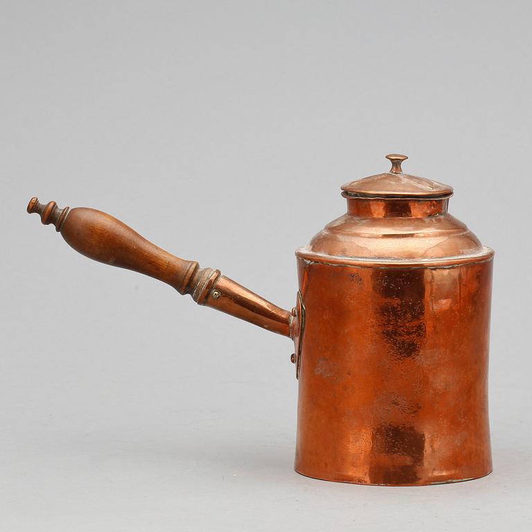 CHOKLADKANNA, koppar, 1800-tal.