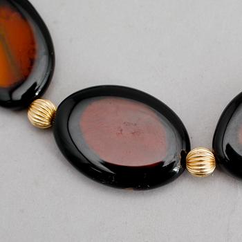 COLLIER, ametist och förgyllt silver.