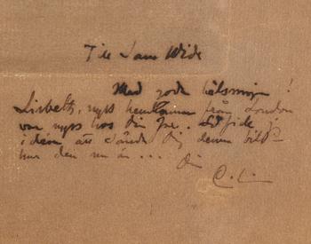 CARL LARSSON, etching, signed C.L. with dedication. "Dean C.F. Pettersson". State 1. Executed 1908.