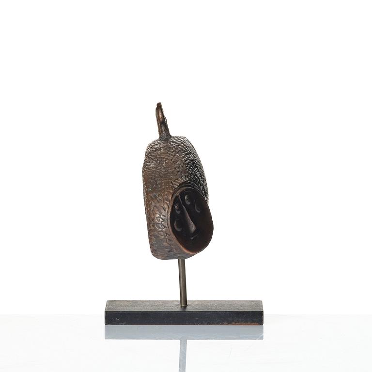 Stig Lindberg, a patinated bronze sculpture, Scandia Present, Sweden 1970s, no 313.