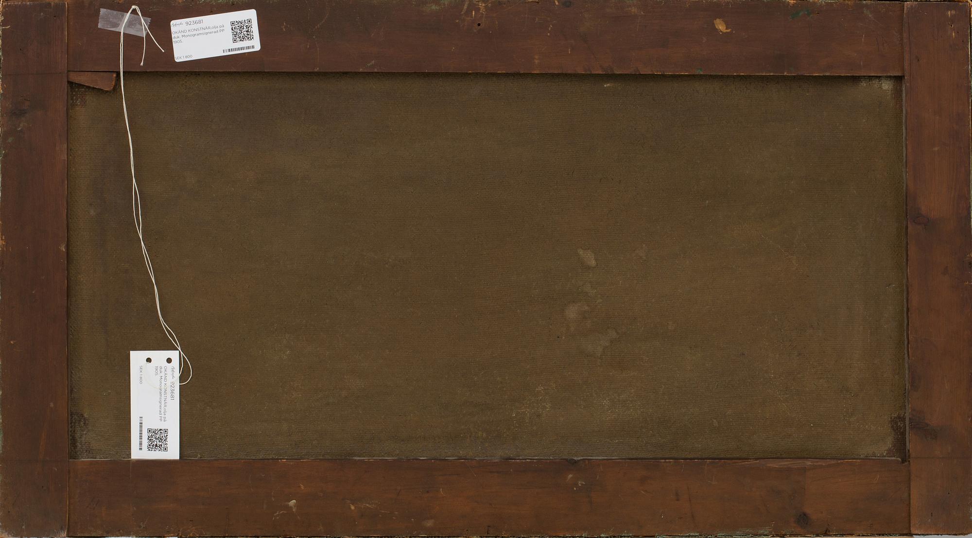 UNKNOWN ARTIST, OIL ON CANVAS. SIGNED PP AND 1905.