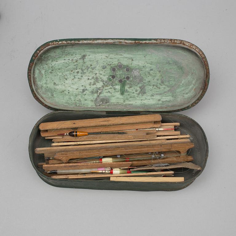 A COLLECTION OF FISHING GEAR, four pieces, 19th/20th century.