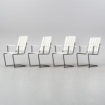 A set of four "A2" garden chairs by Artur Lindqvist for Grythyttan, second half of the 20th century.