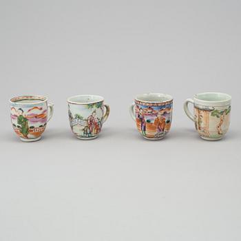A group of various cups and saucers, Chinese and European, 18th-19th century.
