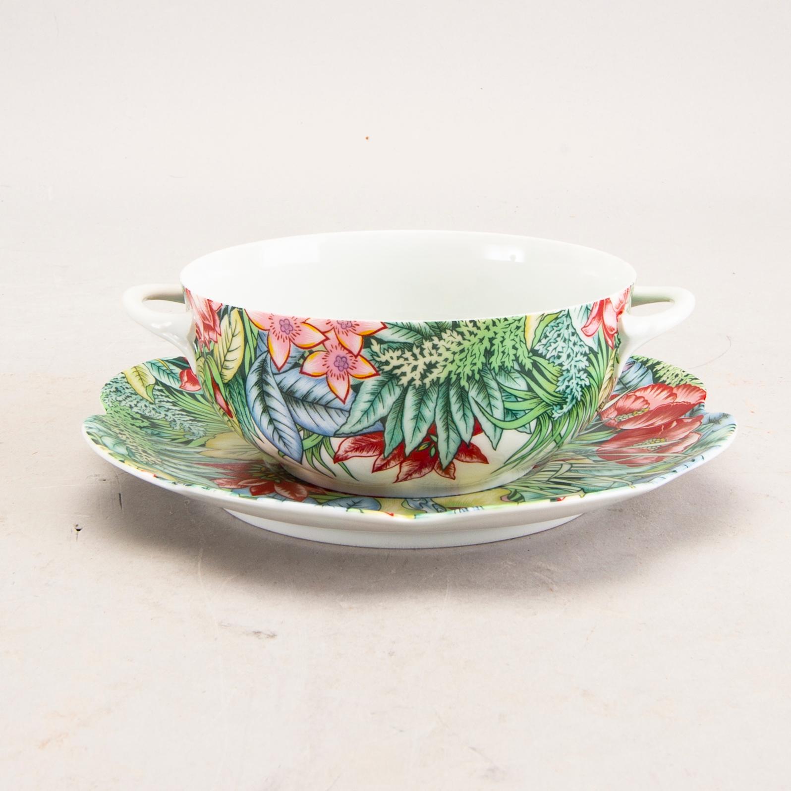 Paul Marrot, servis, "Eden" 46 dlr Limoges Frankrike 1900-talets andra hälft porslin.
