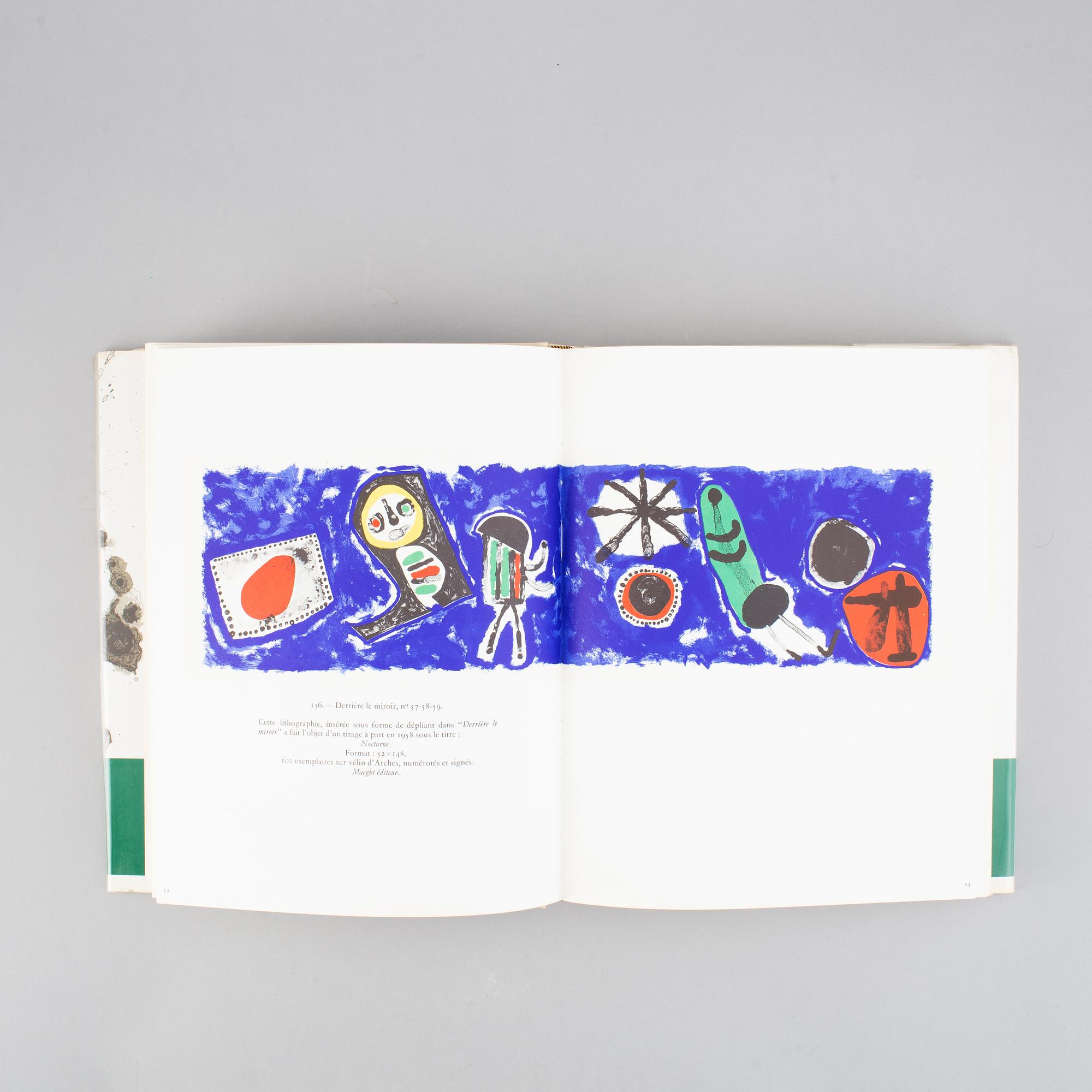 Three artbooks, Marc Chagall lithograph III-IV and Miro Lithograph II, published by André Sauret/Maeght.