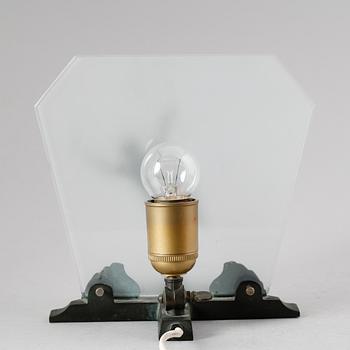 BORDSLAMPA, brons, art déco.