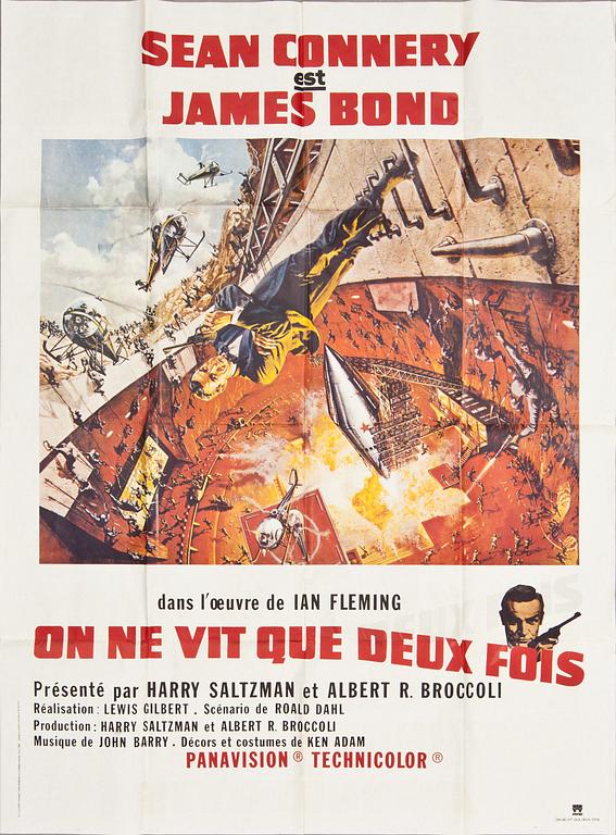 FILMAFFISCH, You Only Live Twice, On Ne Vit Que Deux Fois .1967, Eon/United Artists, French.