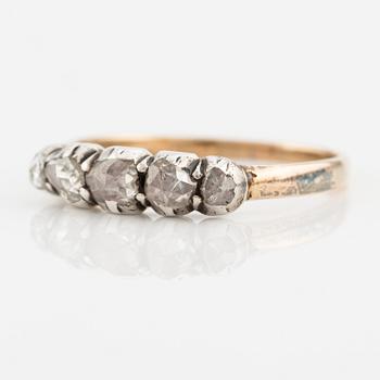 Ring, 18K gold and silver with rose-cut diamonds.