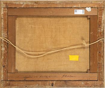 Tysk skola, omkring 1860. Flodlandskap med figurer och båtar.