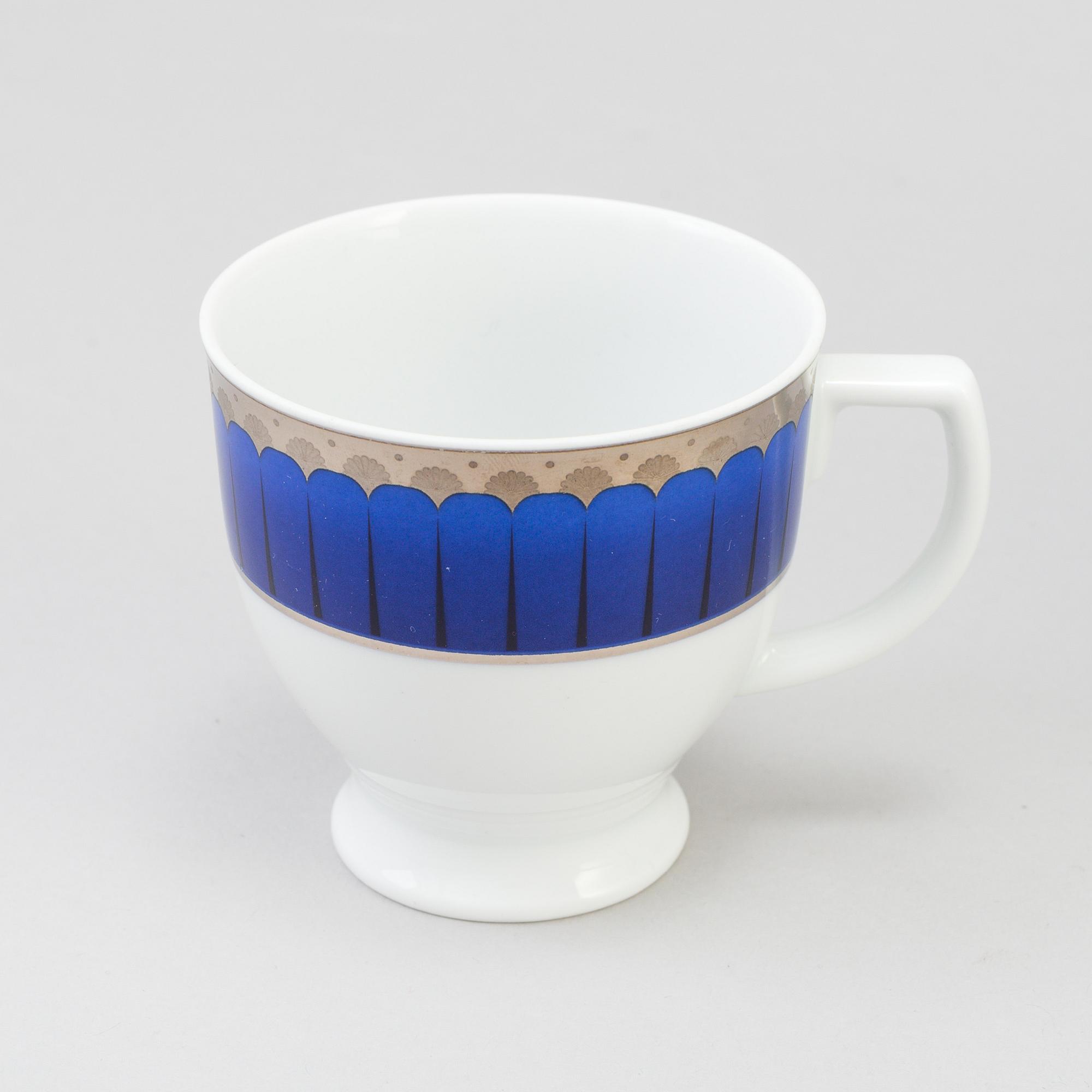 A set of 93 p, tableware. "Christineholm" or "Marianne Royal Blue", Millennium, design Sigvard Bernadotte, 21th century.