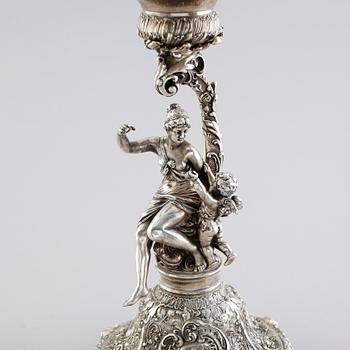 BORDSUPPSATS, nysilver och glas, renässansstil, 1800-talets andra hälft.