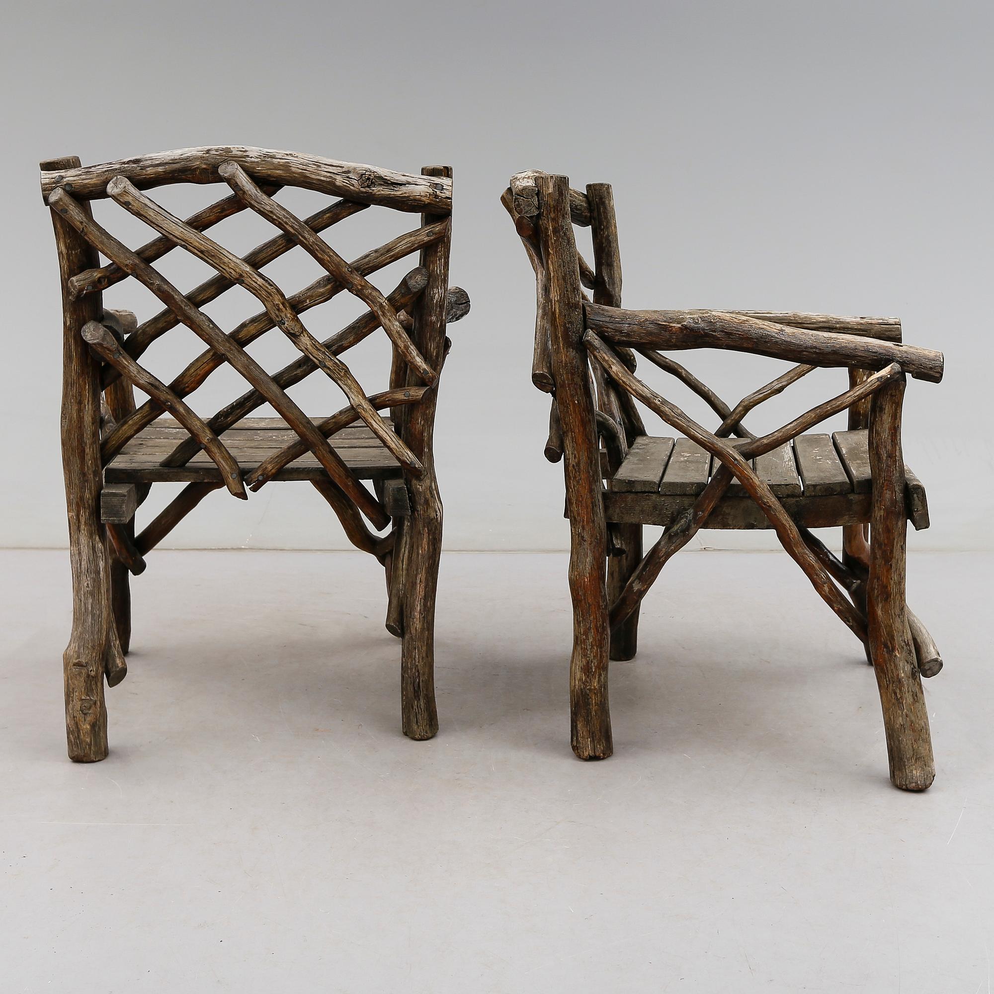 TRÄDGÅRDSSTOLAR, 1 par, 1900-tal.