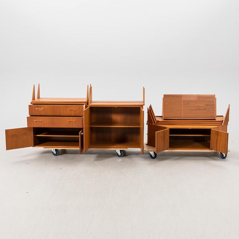 A Karhu/Wechert 1960s teak corner book shelf from AB Anders Gustafsson Tibro.