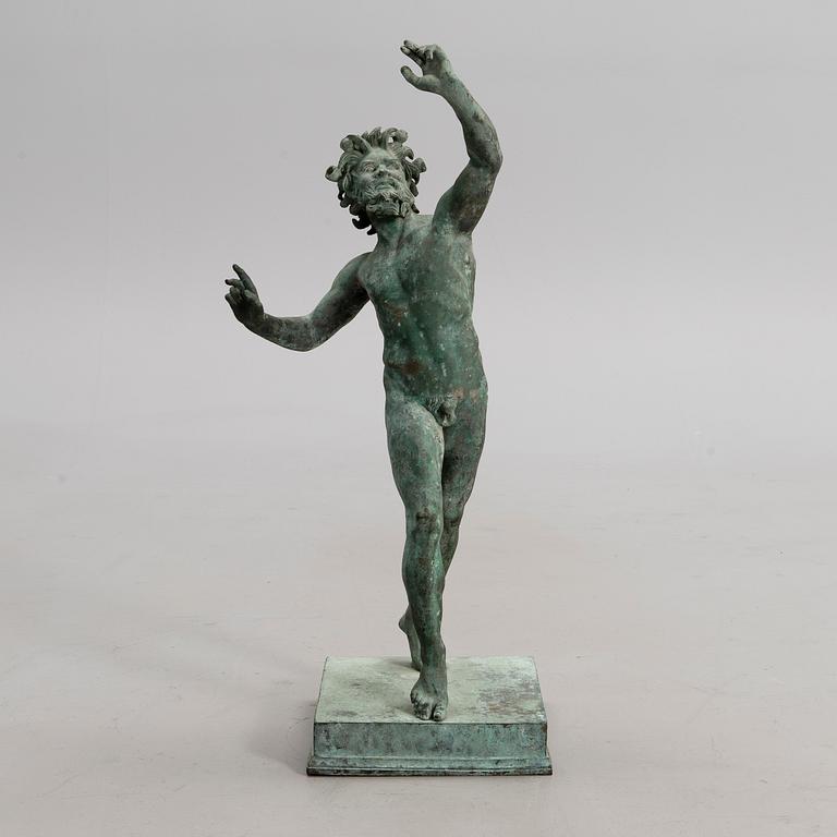 A 19th century Dancing Faun bronze sculpture.