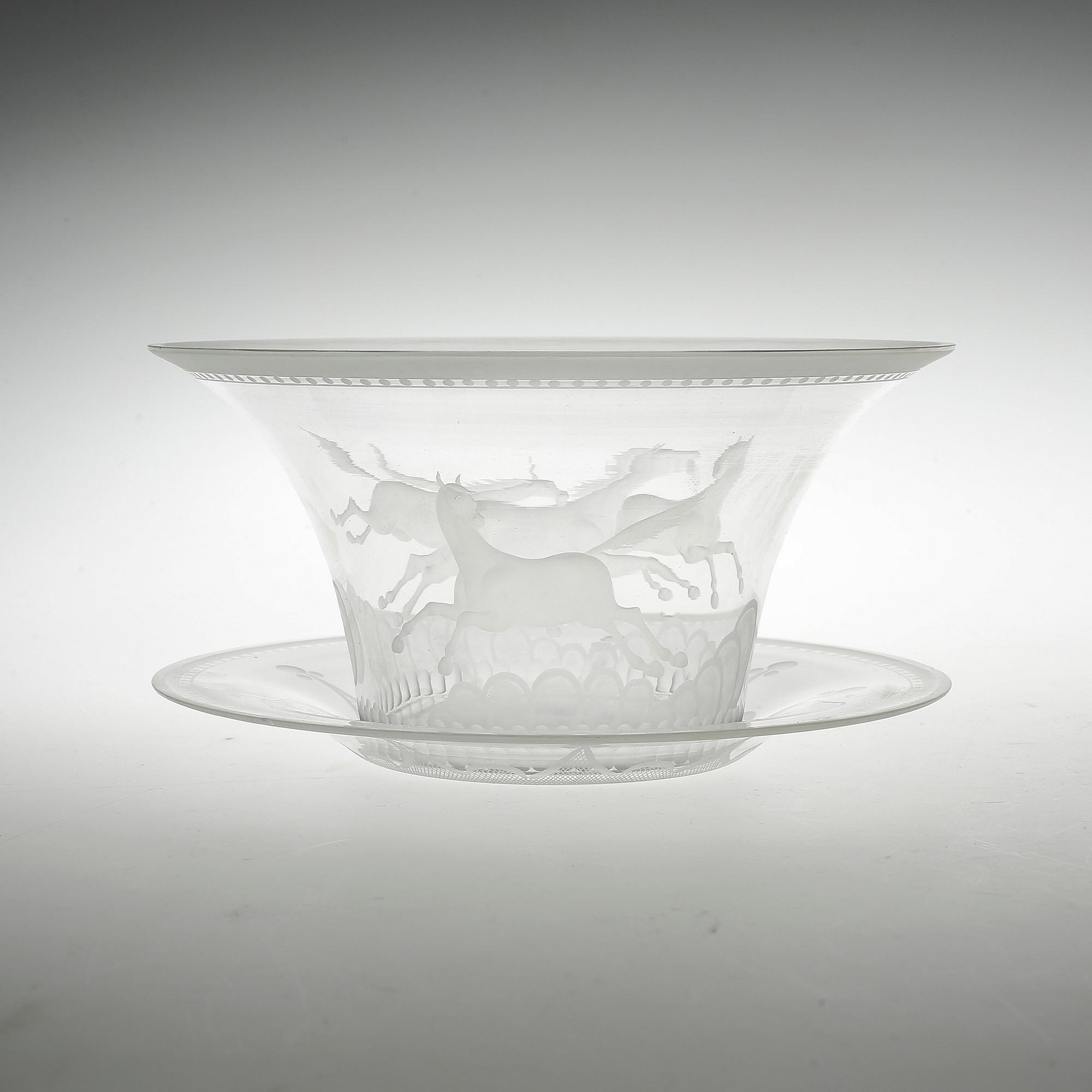SKÅL MED FAT, glas. Lars Kjellander, 1920-30-tal.