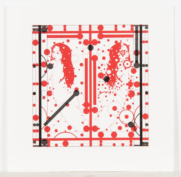 Leonhard Lapin, serigrafier, 5 st, signerade och daterade 1975-1979/2001, numrerade.