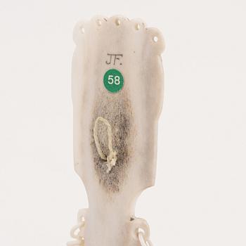 A reindeer horn spoon by Johan Fankki, before 1965, signed.